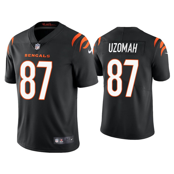 Men's Cincinnati Bengals #87 C.J. Uzomah 2021 New Black Vapor Untouchable Limited Stitched Jersey Men's Cincinnati Bengals #87 C.J. Uzomah 2021 New Black Vapor Untouchable Limited Stitched Jersey
